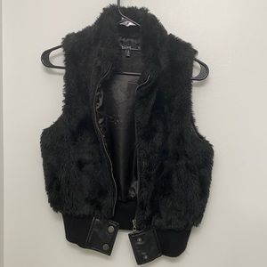 Black Faux Furr Vest